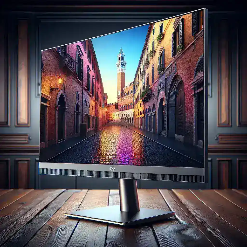 "Vista del monitor Acer Predator X32 con tecnología Mini-LED en una configuración de juego, destacando su diseño elegante y características avanzadas, presentado en Europa."